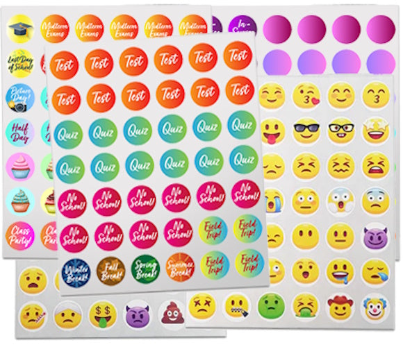 3/4 Pre-Printed Planner Dot Sticker Pack: 210/Pack, Permanent Adhesive